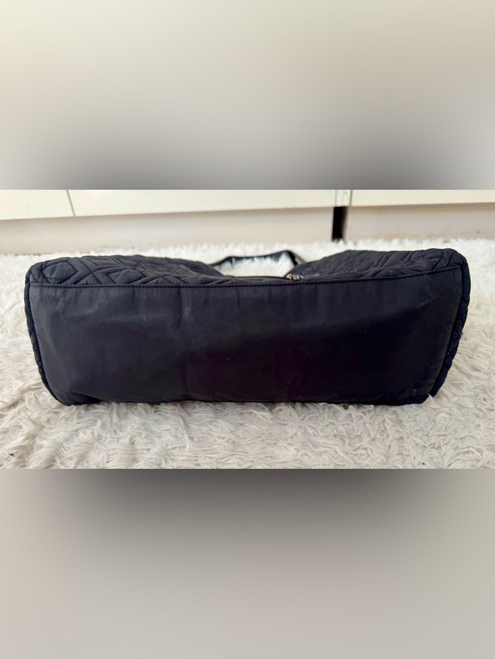 Tory Burch Ella Quilted Nylon Hobo Shoulder Bag Black - Picture 6 of 6
